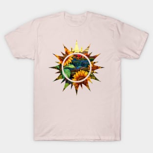 Sunflower Stained Glass Sun T-Shirt